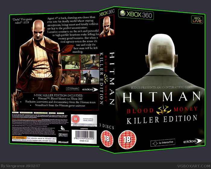 Hitman Blood Money: Killer Edition box art cover