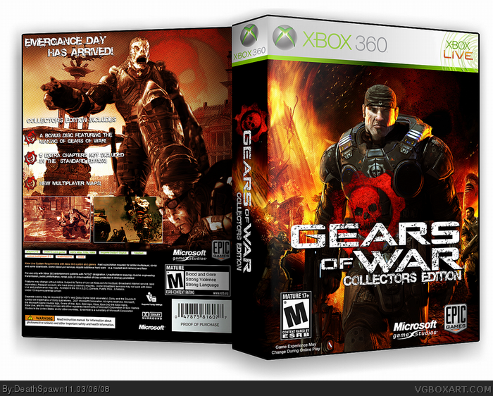 2 XBOX 360 GAMES GEARS OF WAR 1 COMPLETE & GEARS OF WAR 3 W/ STICKERS NO  MANUAL