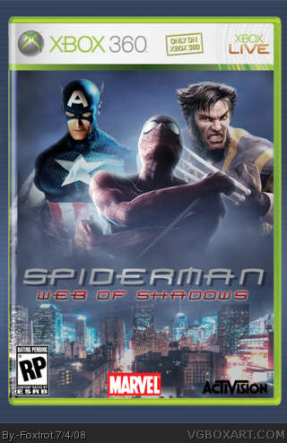 Spiderman: Web Of Shadows box cover