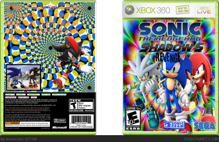 Sonic The Hedgehog: Shadow's Revenge box art cover