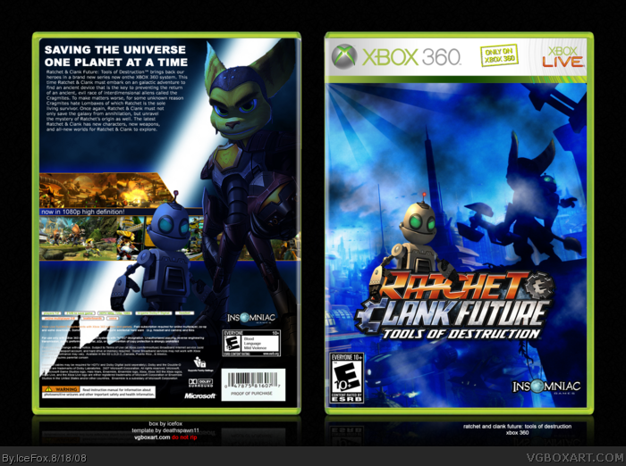 Ratchet and Clank Future: Tools of Destruction box art cover