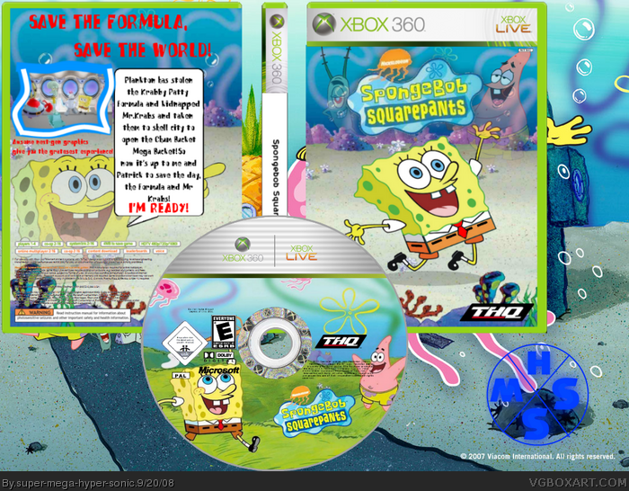 SpongeBob squarepants Xbox 360 Box Art Cover by supermega