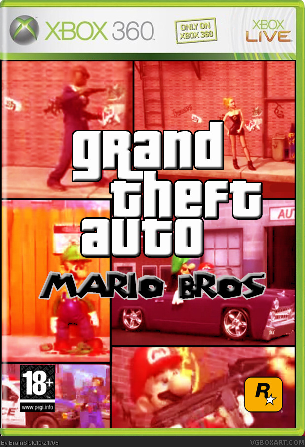 sharply Matron thick Grand Theft Auto: Mario Bros. Xbox 360 Box Art Cover by BrainSick
