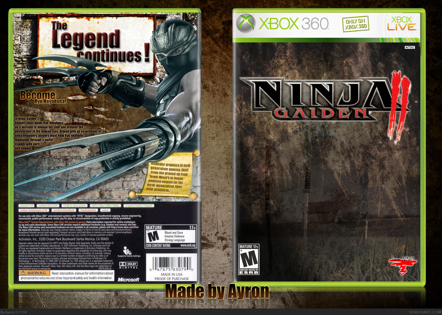 Ninja Gaiden II box cover