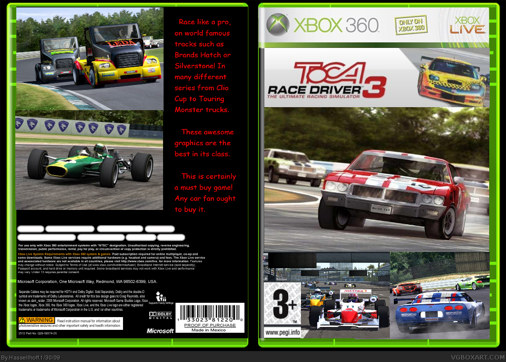 Toca Race Driver 3 box cover