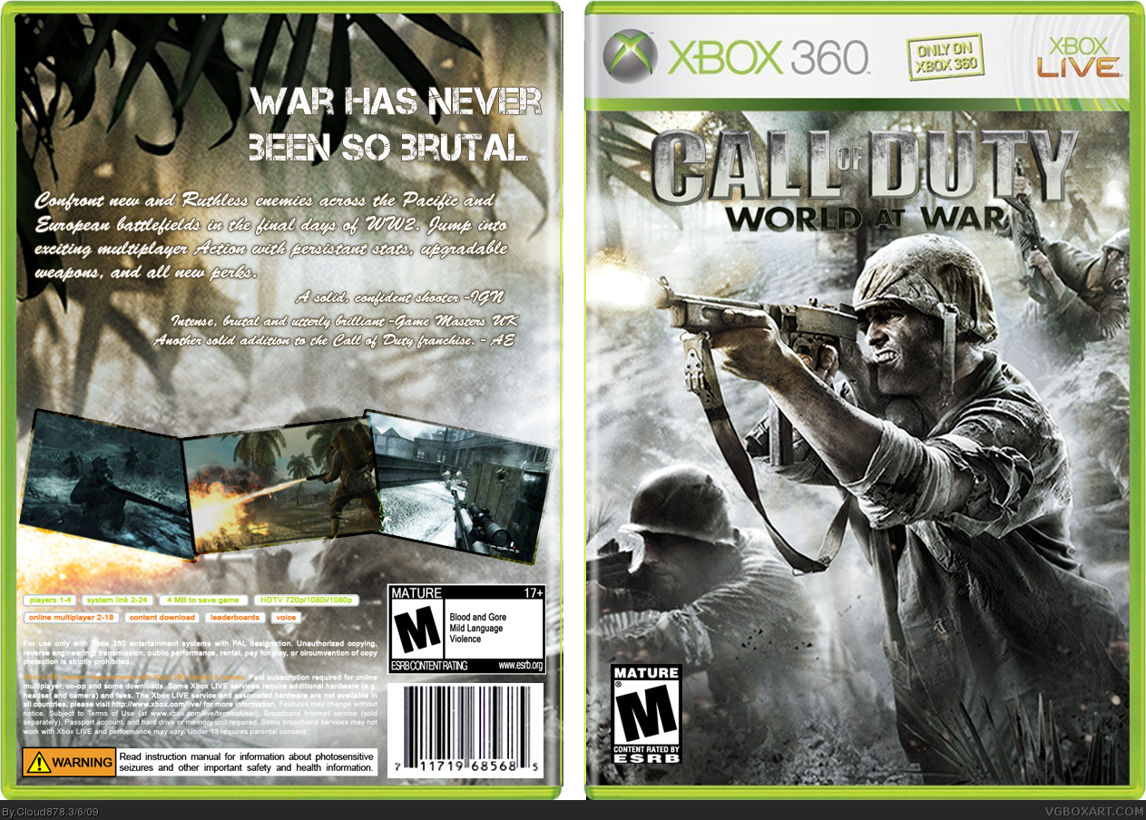 call of duty world at war xbox 360 2 player