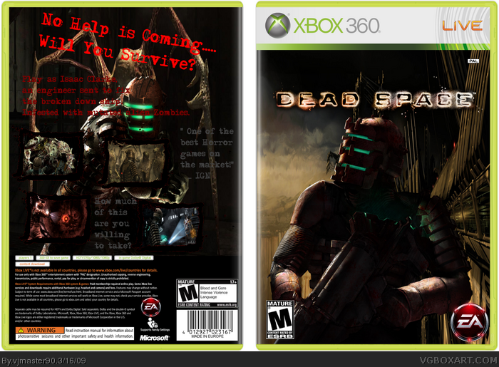 Dead Space Xbox 360 Box Art Cover by vjmaster90