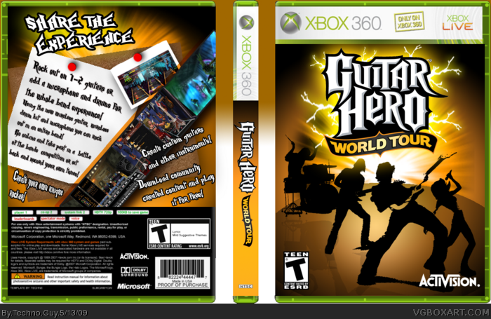 Guitar Hero World Tour Xbox 360 Box Art Cover By Techno Guy