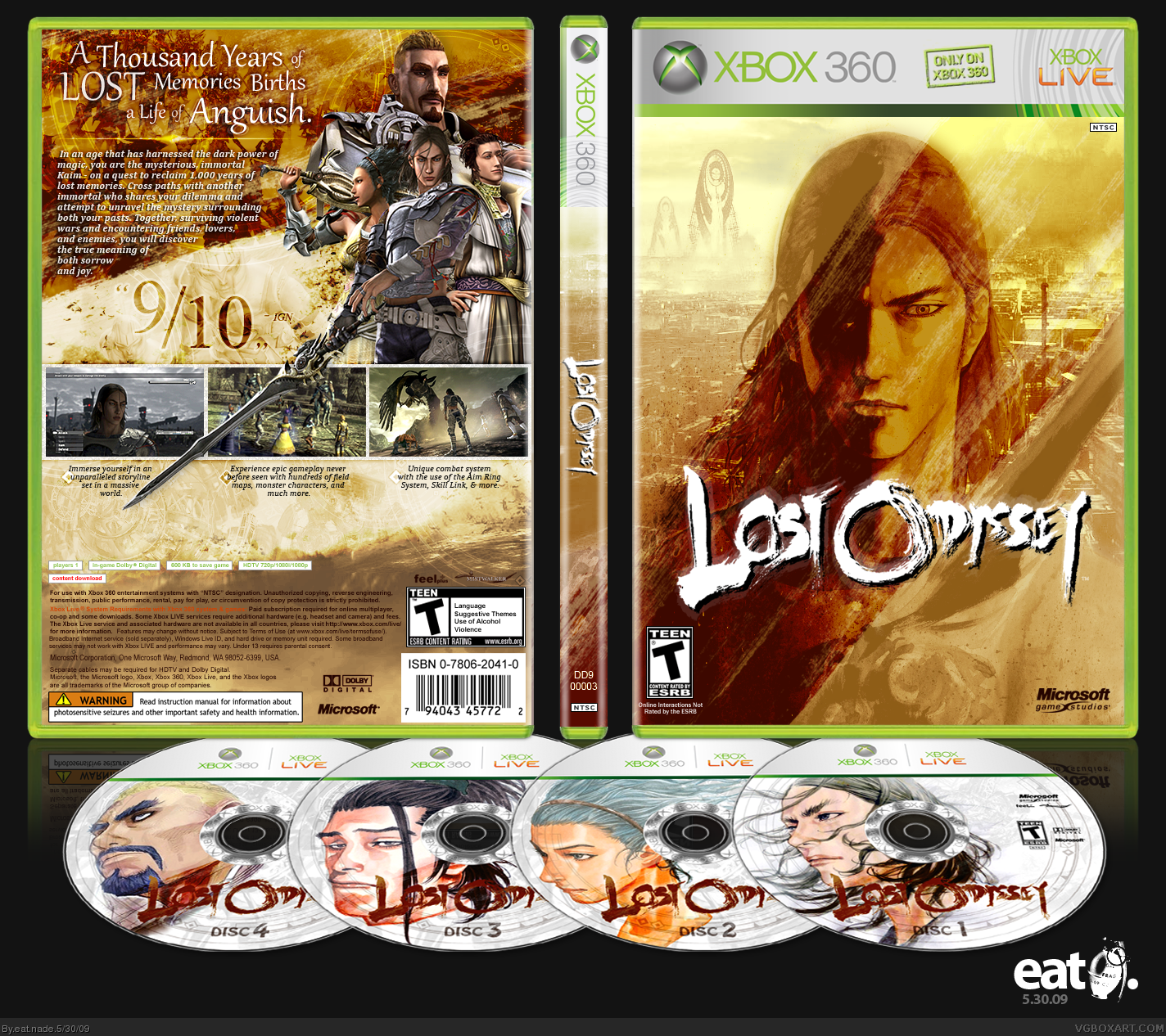 XBOX 360 Lost Odyssey (ARTWORK ONLY NO GAME DISC) HARD 2 FIND Microsoft  Game Stu