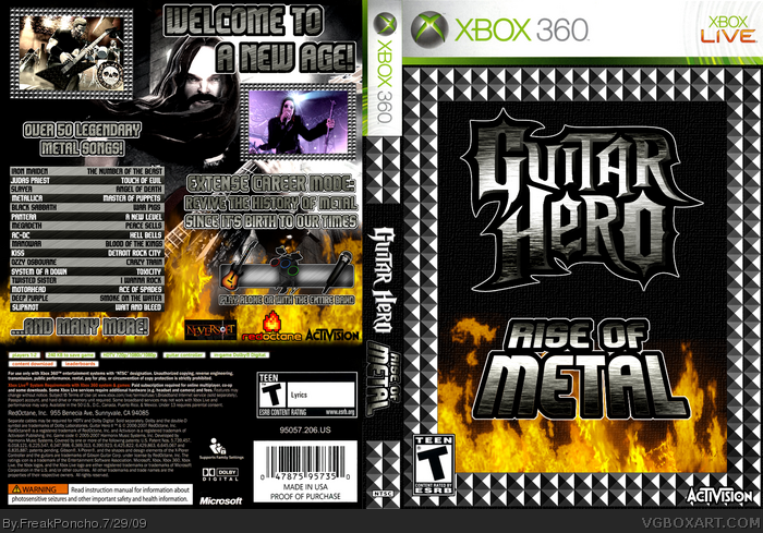 Guitar Hero: Rise of Metal box art cover