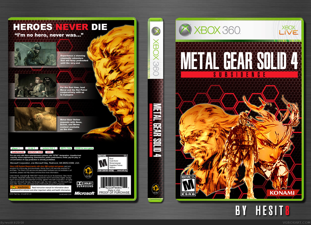 Metal Gear Solid 4: Subsidence box cover