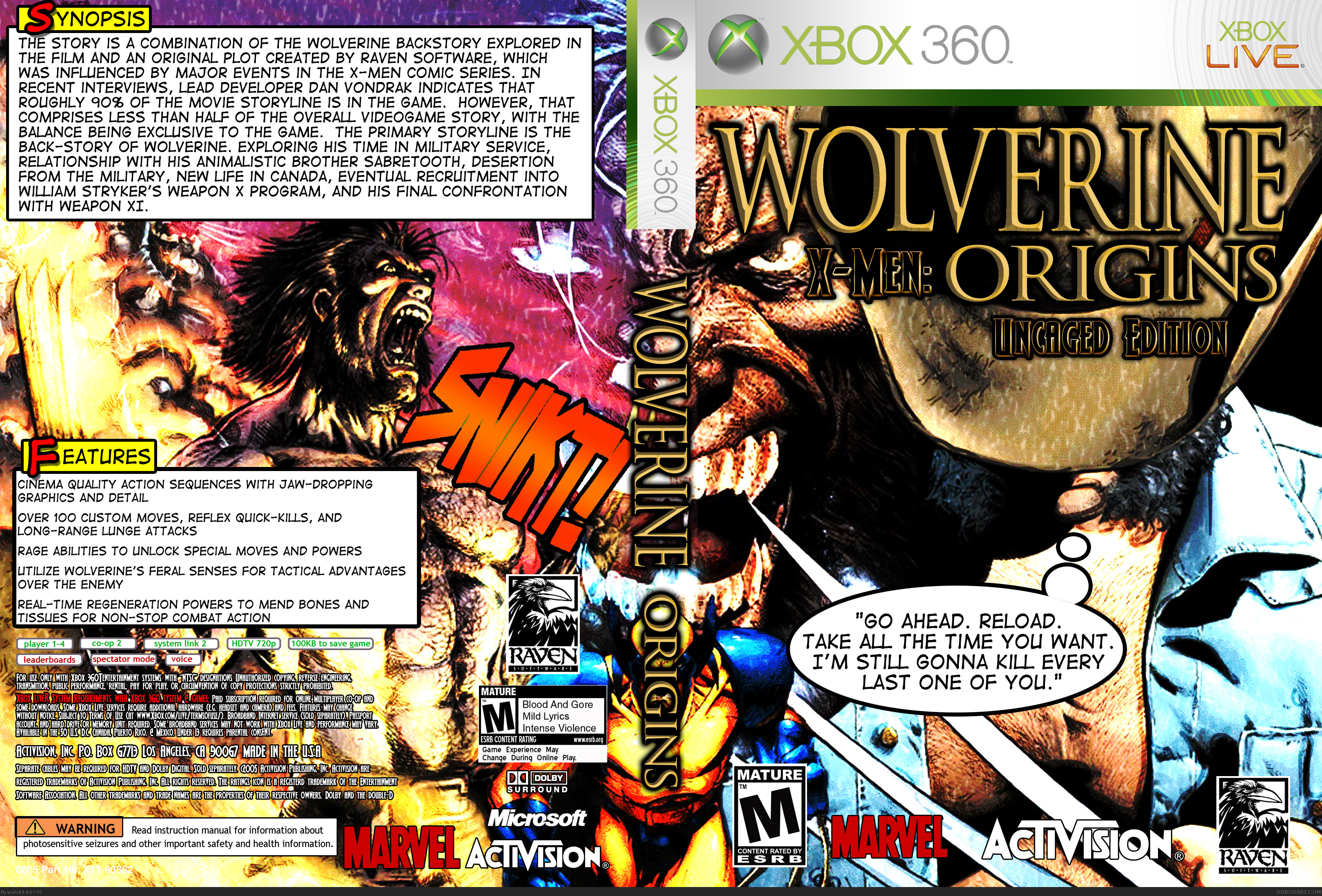 X-Men Origins: Wolverine Uncaged Edition box cover