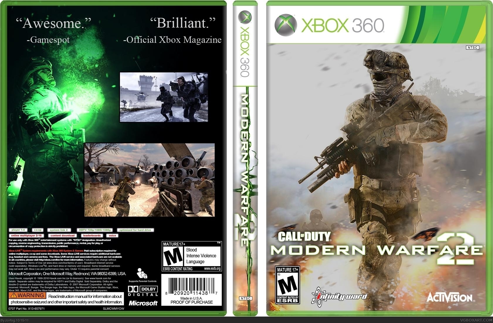 call of duty modern warfare 2 xbox 360 box art cover by.