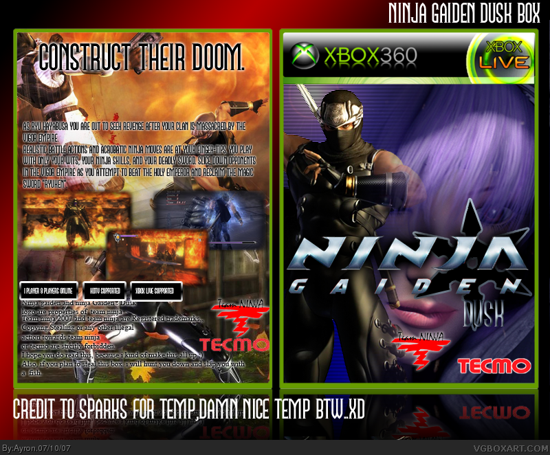 Ninja Gaiden: Dusk box cover