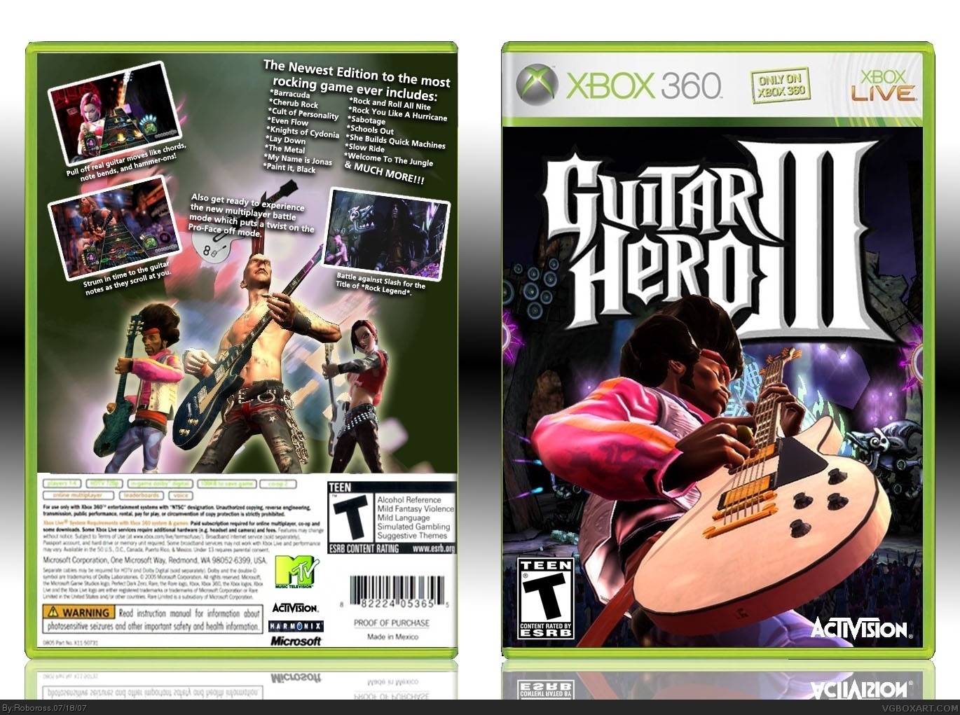 Guitar Hero Iii Xbox 360 Box Art Cover By Roboross