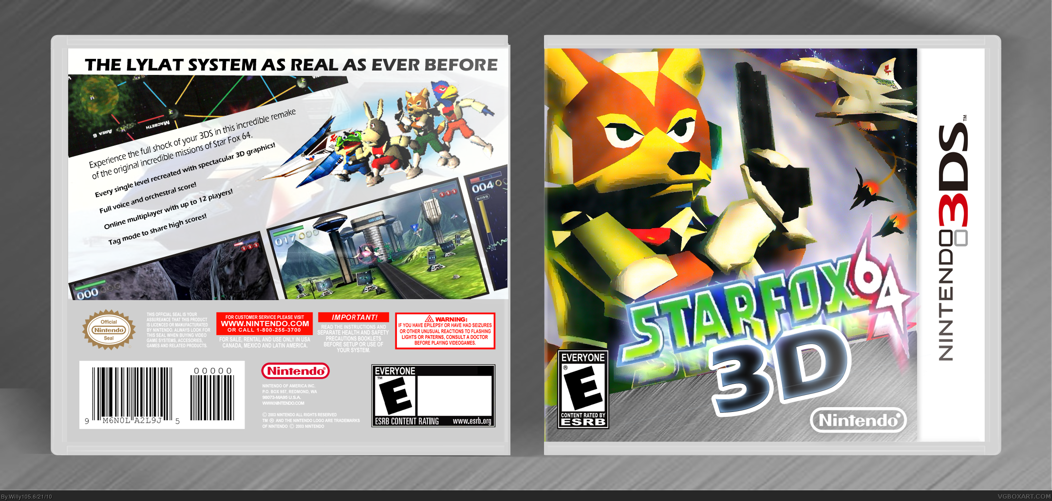 Star Fox 64 3D box cover