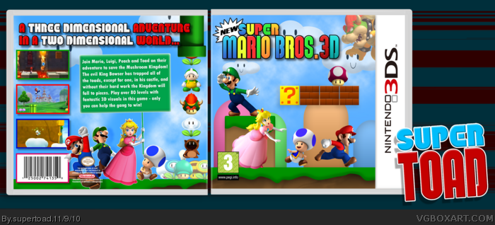New Super Mario Bros. 3D box art cover