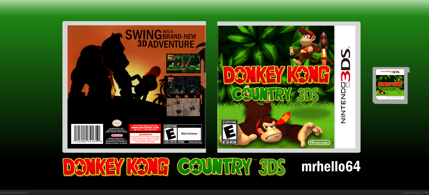 Donkey Kong Country 3DS box cover