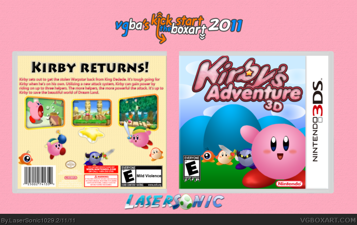 Kirby's Adventure 3D box art cover