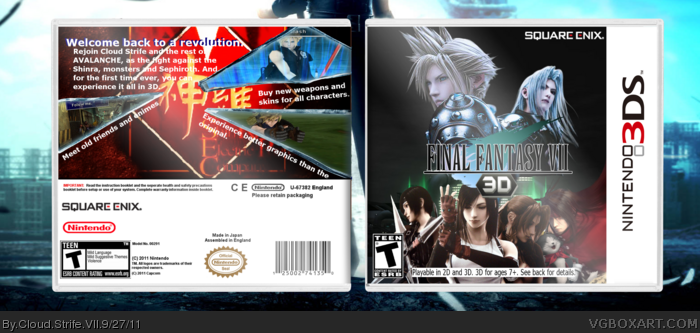 Final Fantasy VII 3D box art cover