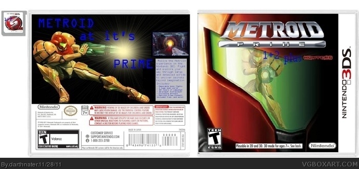 Metroid Prime 1+2 plus Hunters box art cover