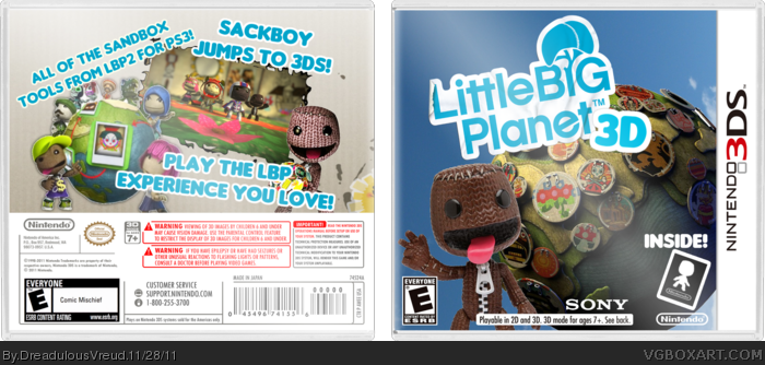 LittleBigPlanet 3D box art cover