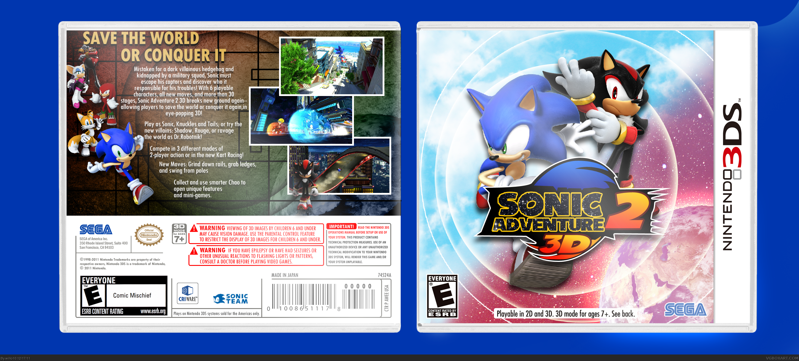Sonic Adventure 2 3D box cover