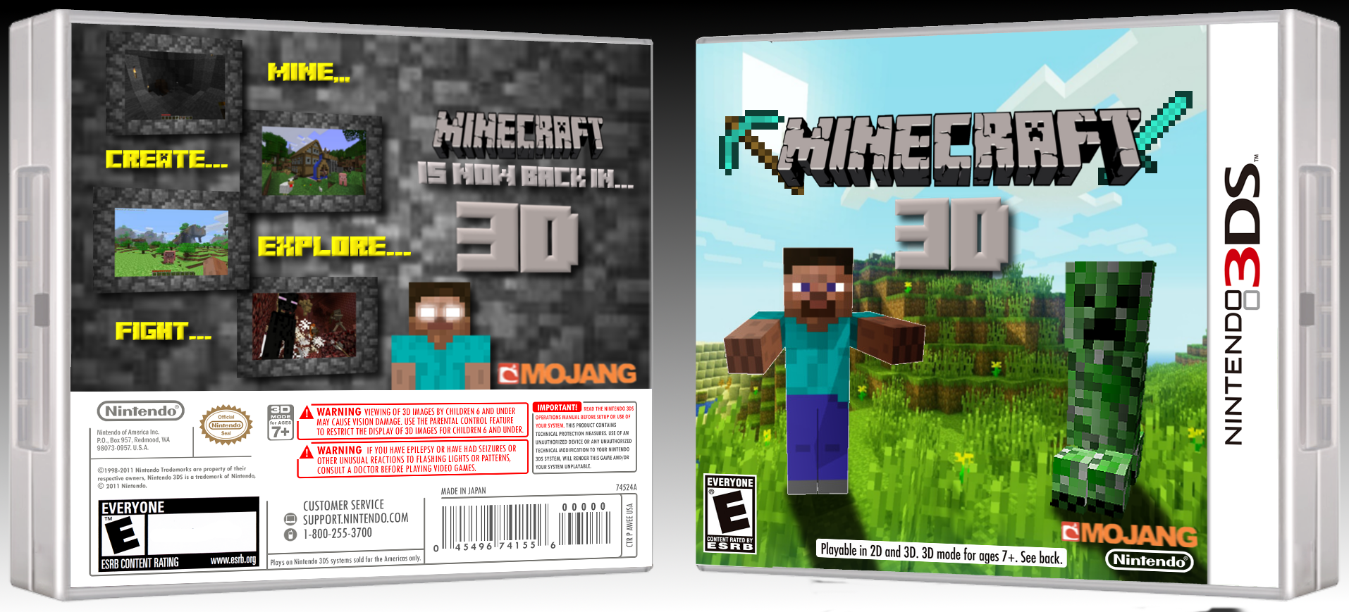 Minecraft 3D box cover