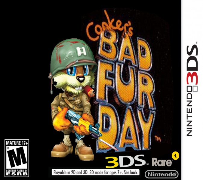 Conker's Bad Fur Day 3DS box art cover