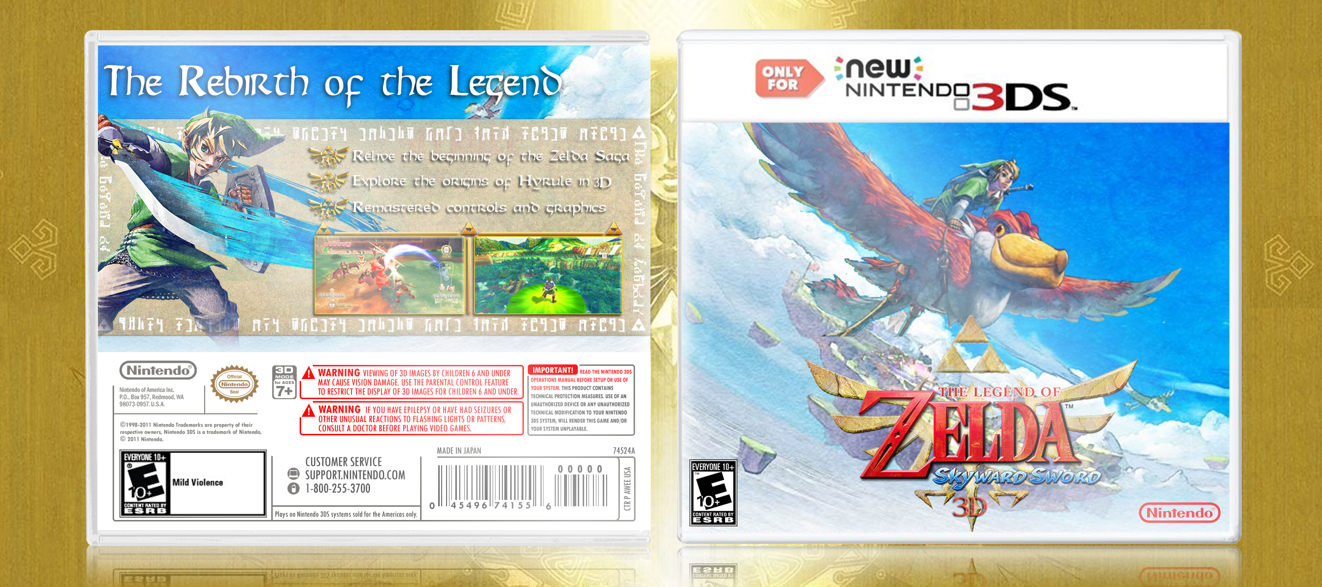 The Legend of Zelda: Skyward Sword 3D box cover