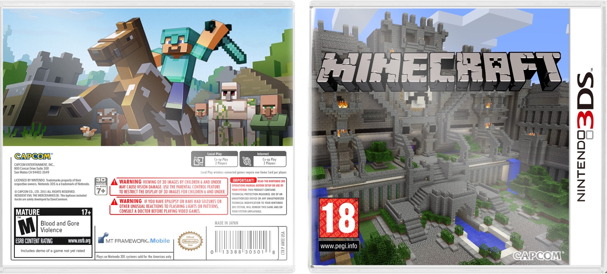 Minecraft Nintendo 3DS box cover
