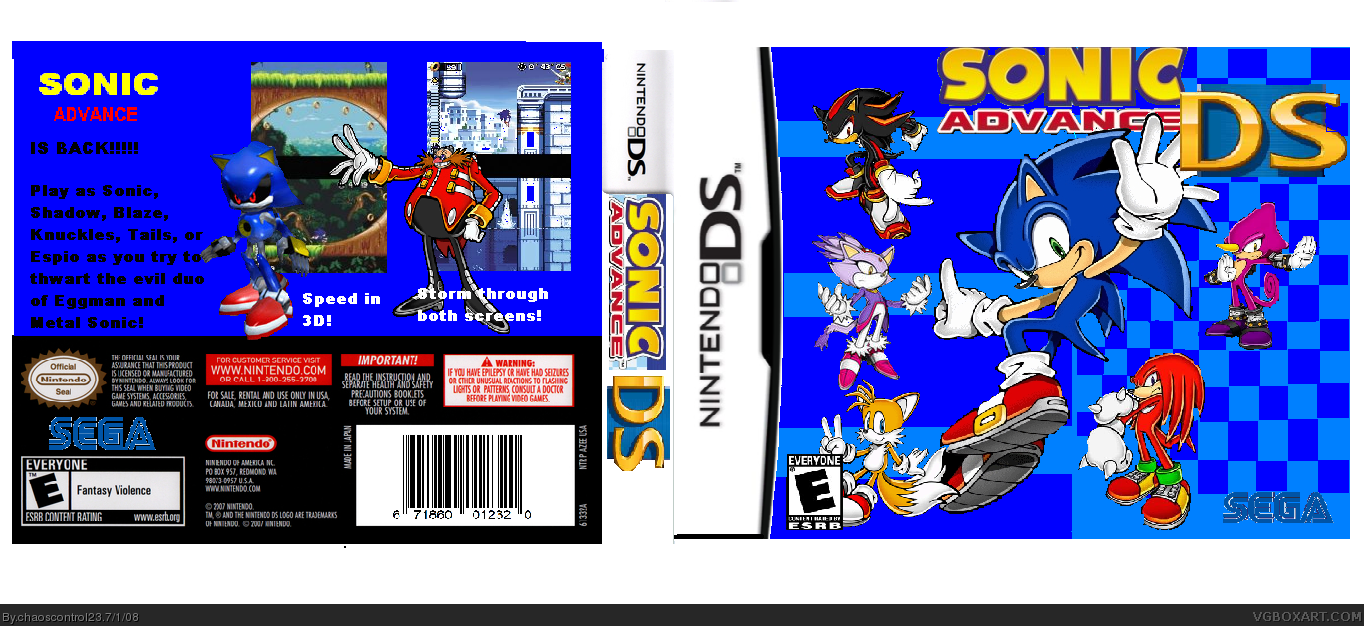 Sonic Advance DS box cover