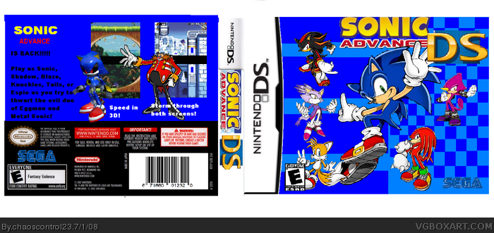 Sonic Advance DS box art cover