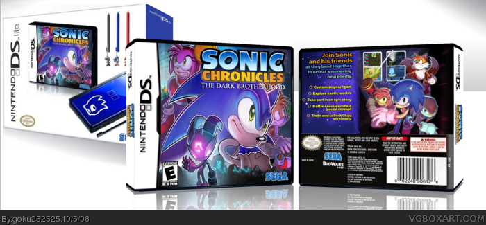 Sonic Chronicles: The Dark Brotherhood DS Lite bun box art cover