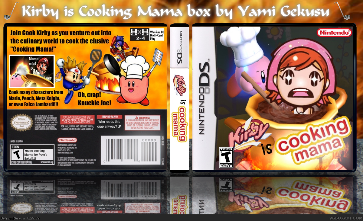 Kirby is Cooking Mama box cover