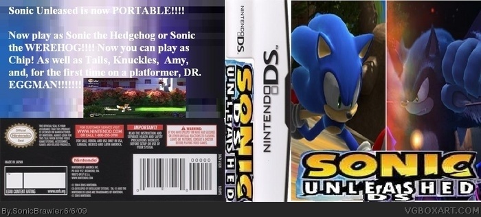Sonic Unleashed DS box art cover
