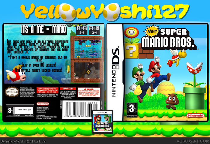 NEW Super Mario Bros. box art cover