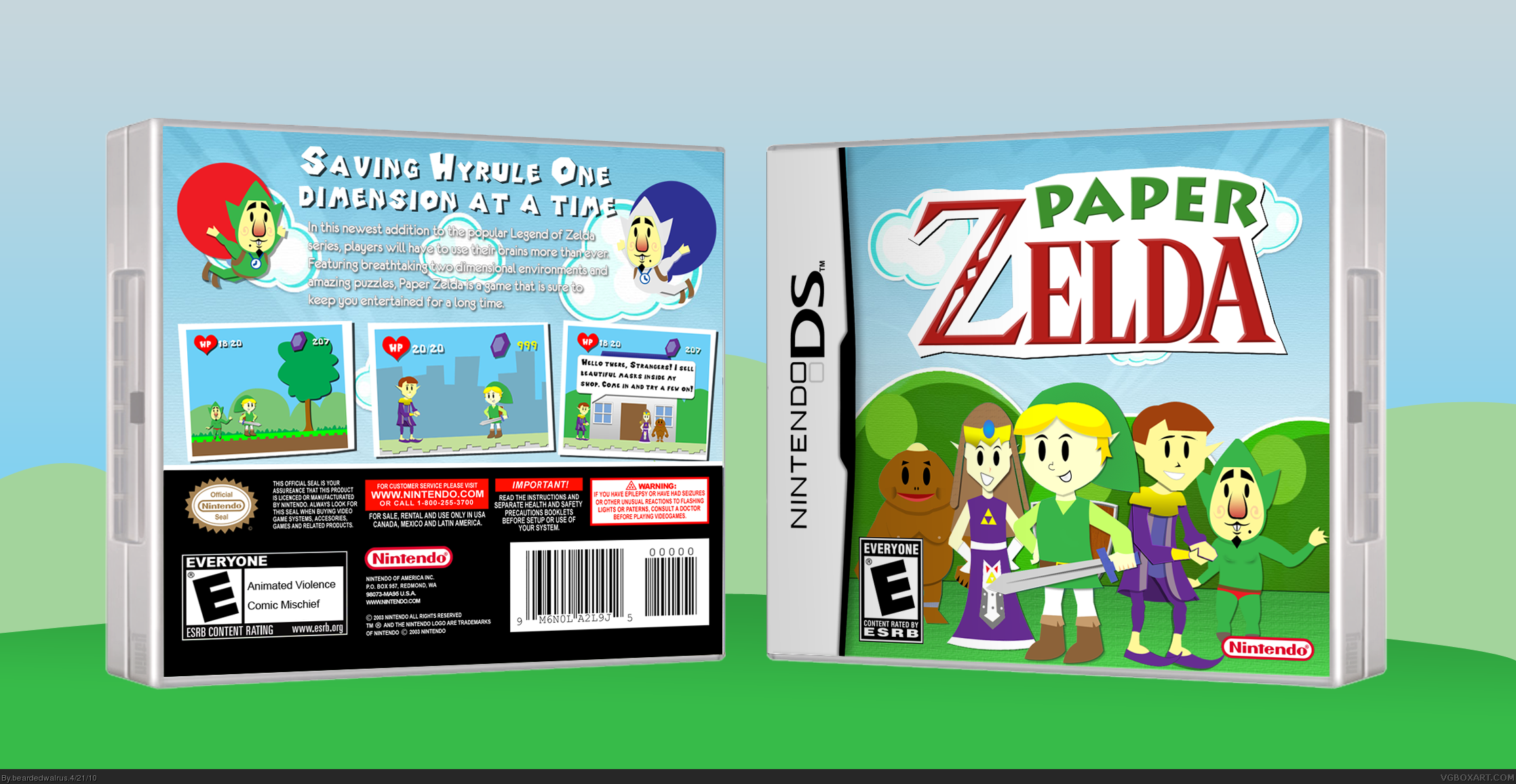 Paper Zelda box cover
