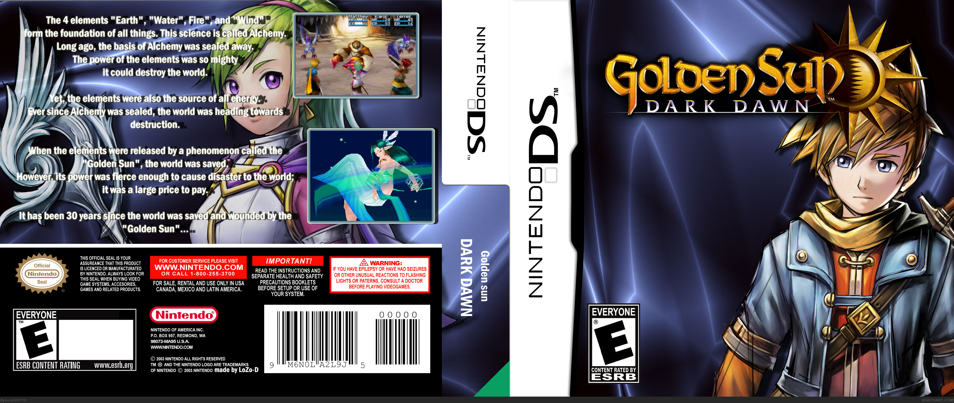 Golden Sun: Dark Dawn Nintendo DS Box Art Cover by lozod