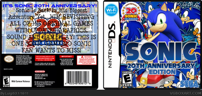 Sonic The Hedgehog 20th Anniversary Collection box art cover