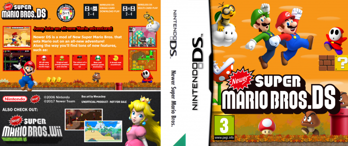 Newer Super Mario Bros. DS box art cover