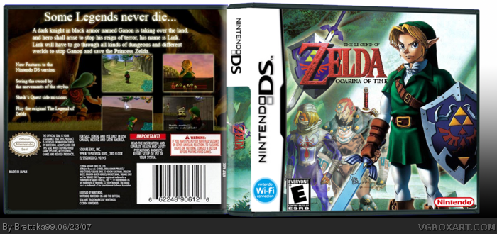 The Legend of Zelda: Ocarina of Time Wii Box Art Cover by D@rk