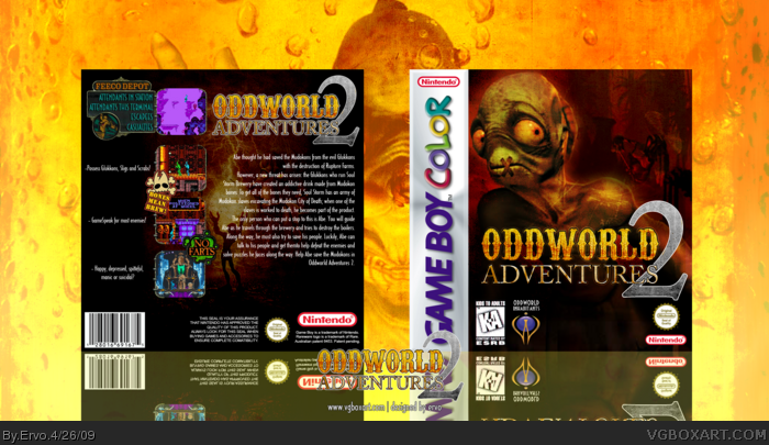 Oddworld Adventures 2 box art cover