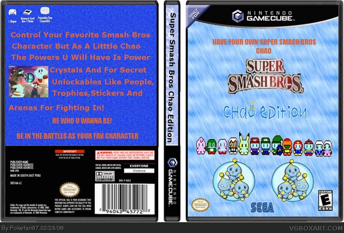 Super Smash Bros: Chao Edition box art cover