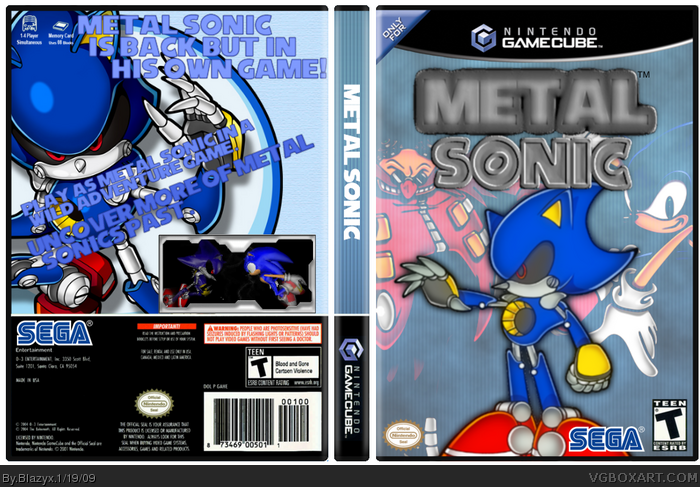 Sonic the Hedgehog GameCube Box Art Cover by makjack