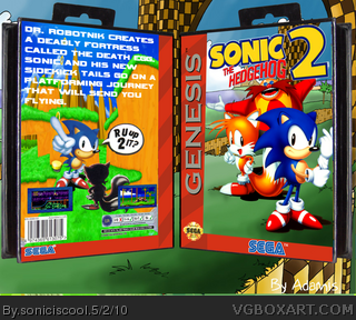 Sonic the Hedgehog 2 Genesis Box Art Cover by soniciscool