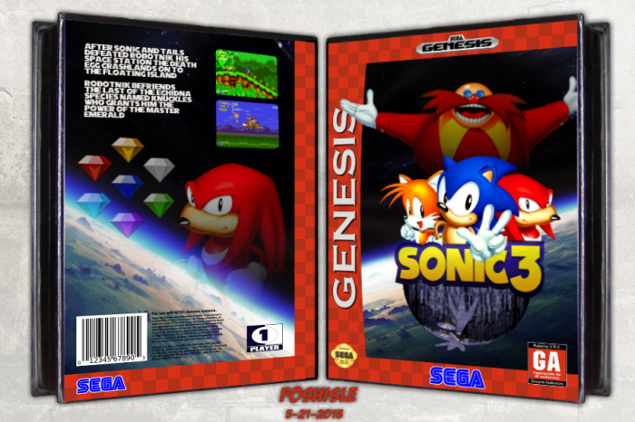 Sonic the Hedgehog 3 Genesis Box Art Cover by Foshisle