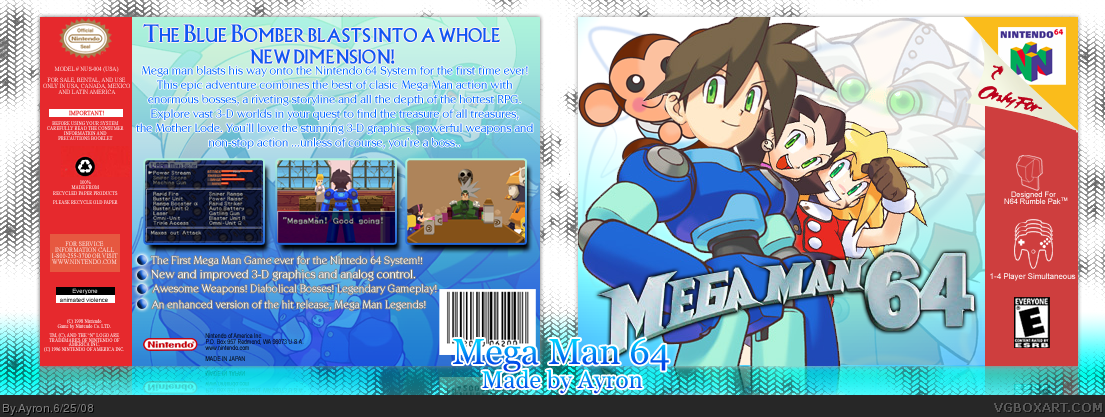 Mega Man 64 box cover