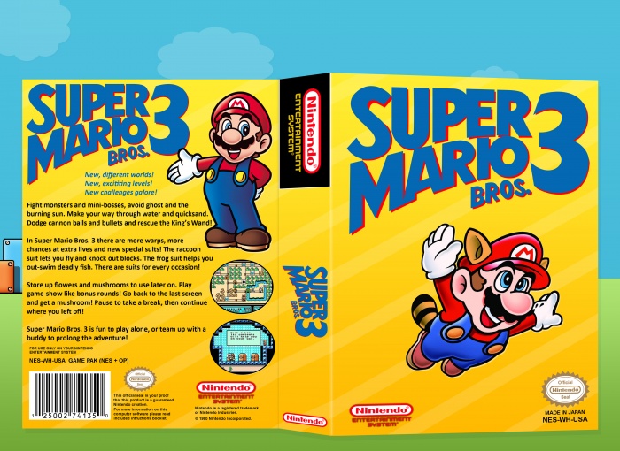 Super Mario Bros. 3 NES Box Art Cover by laughatbilly