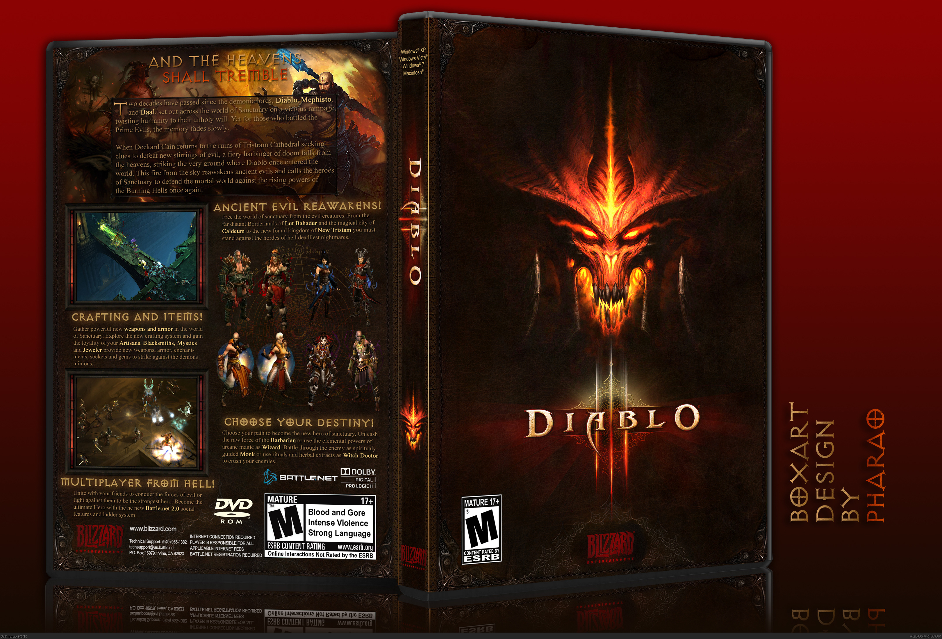 Diablo III 3 Cover Carton Box and Cd BOX Case only no Game Code